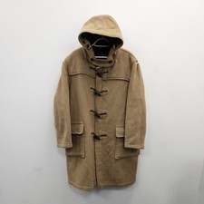 Gloverall Brown Camel Wool Hooded Fire Toggle England Duffle Over Coat Size 38