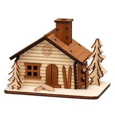 Holz Räucherhaus SKIHÜTTE Holzhütte f. Räucherkerzen Räucherhütte Apres Ski