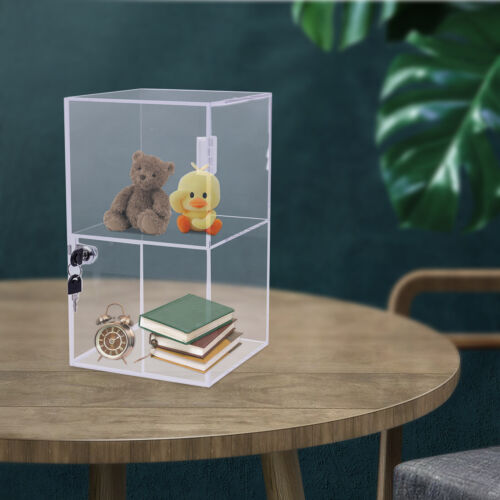 2-layers Countertop Display Case 20*20*35cm Locking Security Showcase Cabinet US - Picture 3 of 21