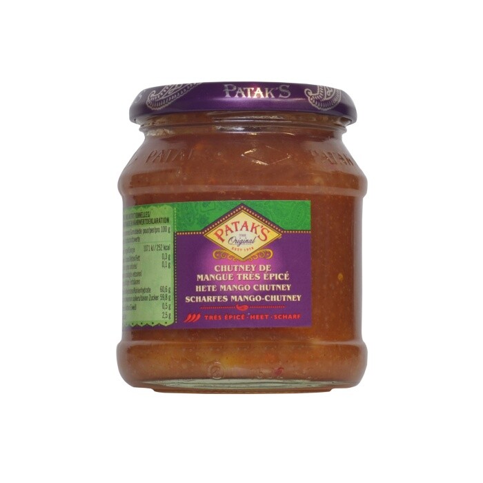 Patak's Mango Chutney picante 340 g aromático exótico intenso condimento de alta calidad