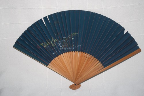 Lot - 8 Vintage FANS Metal Plastic People FLORAL Print PAPER Wood Japan KIKKOMAN - Picture 18 of 23