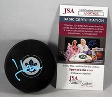 JOHN KLINGBERG SIGNED TORONTO MAPLE LEAFS PUCK AUTOGRAPHED NHL STAR +JSA COA