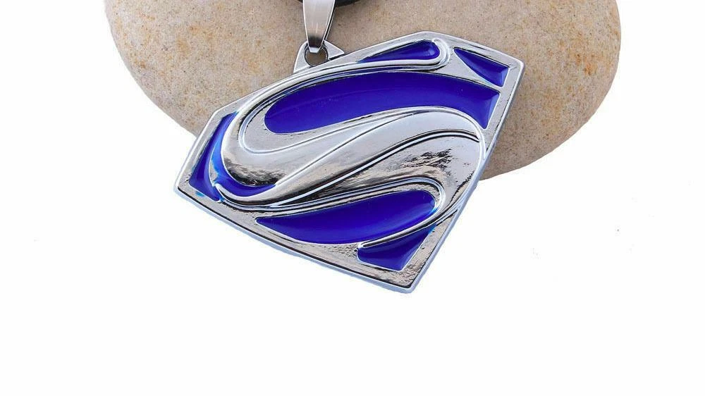 Superman necklace sterling silver deals