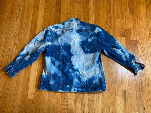 Vintage Ms Lee Custom Denim Jacket Size 11/12 Rhinestone Jewels Bleached Union? - Picture 13 of 15