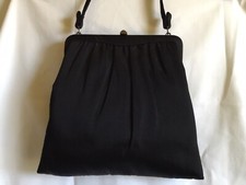 ADORABLE VINTAGE EVENING HANDBAG w CHANGE PURSE,STRAP,BLACK Nice  