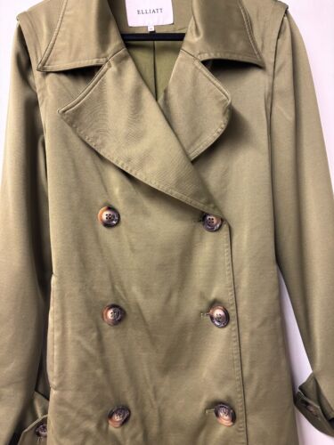 ELLIATT Decades Detachable Sleeve Trench Khaki Size 10 AU RRP 269 WITH DEFECTS - Picture 4 of 4