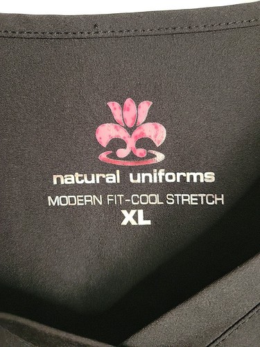 Natural Uniforms Modern Fit Cool Stretch Scrub 8400 Top Woman's XL Black NWT - Picture 3 of 6