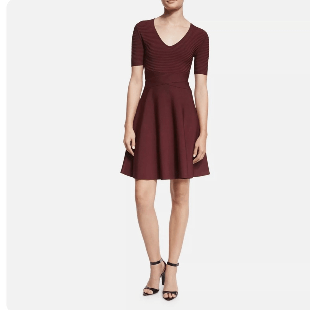 alexander wang burgundy dress Rib Knit fit and flare Men's Black Dress Pants Pattern:Royal Palm Way NoKos