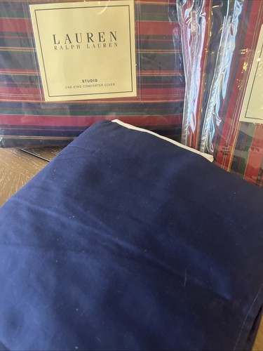 New Ralph Lauren Studio Stripe Red King Duvet Set, King & Std Shams & Bedskirt - Picture 4 of 14