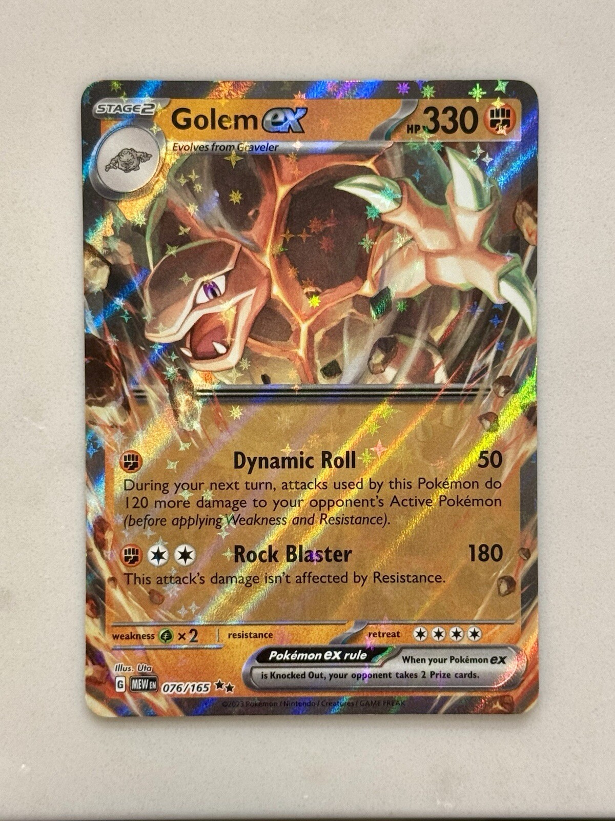 Golem EX 076/165 Scarlet & Violet 151 Double Rare Pokemon TCG NM/Mint