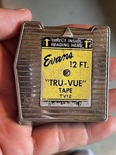 Vintage Evans 12FT. “Tru-Vue” Inside Reading Tape Measurer TV6 Made in USA