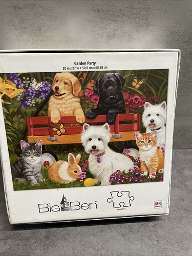 Garden Party Big Ben MB Puzzle 750 Hunde Welpen Wagen 20x27 Zoll - Bild 4 von 4