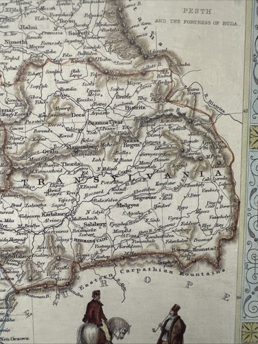Antique old picture map 1800s Hungary, Pesth, Danube Tallis: 1851c Reprint - Picture 14 of 21