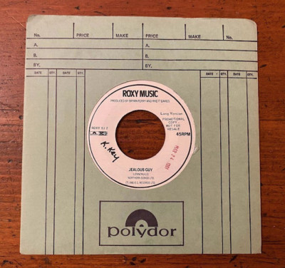 promo ROXY MUSIC Jealous Guy 45 Canadian pressing 1981 John Lennon Bryan Ferry