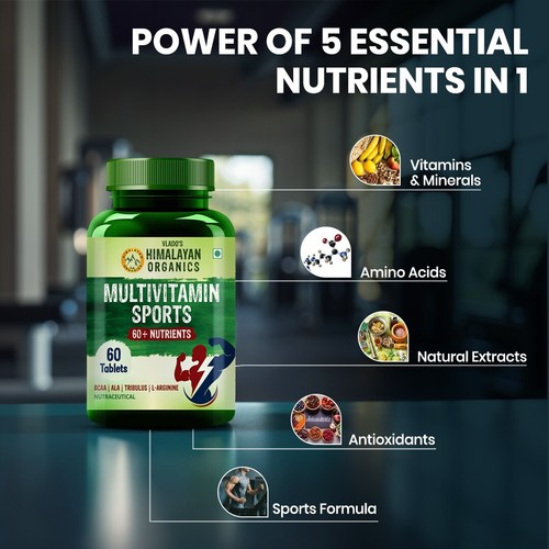 Vlado's Himalayan Organics Multivitamin Sports with 60 + Vital Nutrients 60 Tab - Picture 4 of 7