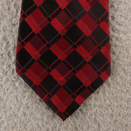 Gianfranco Ruffini Tie Red Black Plaids & Checks 100% Silk 3.5" - Bild 2 von 7