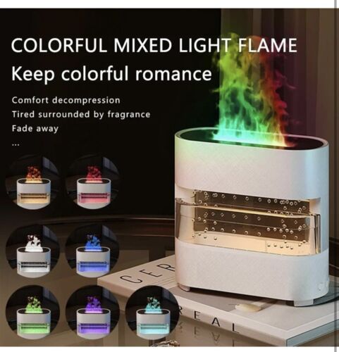 LED Flame Simulation Realistic Water Drop humidifier with Aromatherapy, Lighting - Picture 3 of 8
