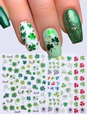 St. Patrick?s Day Nail Art Stickers Decals Clover Irish Good Luck Lucky Green