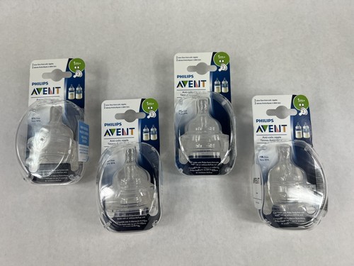 4-2 Packs Philips Avent Classic Bottle Nipples Fast Flow 1m+ Anti-colic 8 Total - Picture 4 of 16