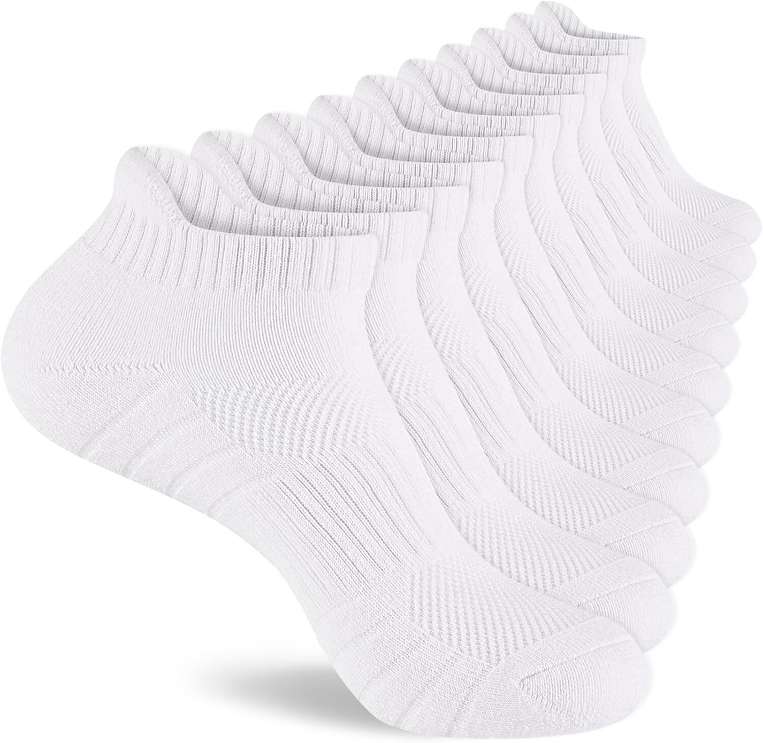 Mens 100% Cotton Ankel Socks Cushioned Running Moisture Wicking Breathable socks