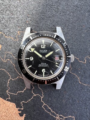 Taucher Julien Kalender wasserdicht funktioniert für Teile Sub Vintage Uhr