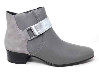 Logo by Lori Goldstein Ankle Boots Buckle Detail Grey Combo Size 8 M US