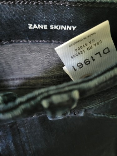DL1961 Girl's Zane Skinny Dark Wash Denim Jeans Size 6 - Picture 6 of 7