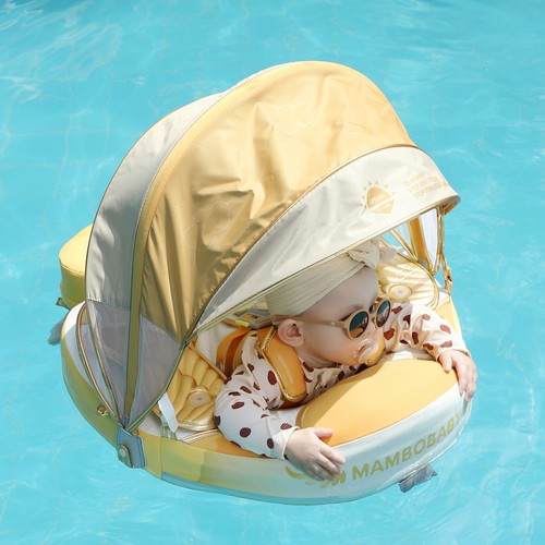 HECCEI Mambobaby Baby Float mit Baldachin Air Free Baby Pool Swim Float Add Tail  - Bild 24 von 28