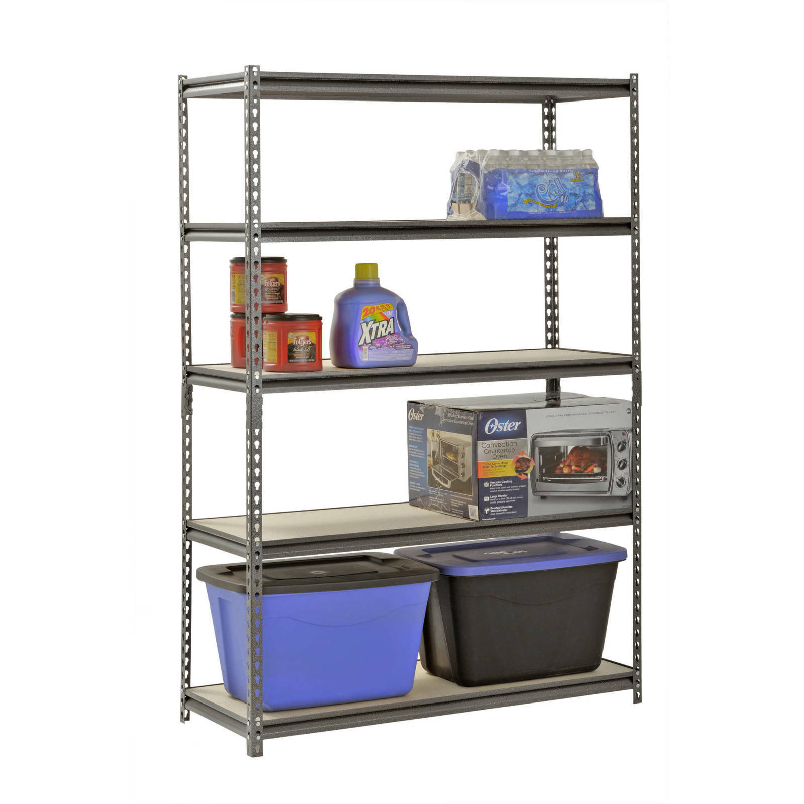 5 Shelves Heavy-Duty Steel, Storage Concepts By Jaken SCB1505W Shelving Unit