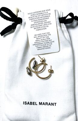 Isabel Marant NWT Amer Gold Brass Shell Pendant Silver Large