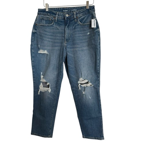 Old Navy Damen Jeans Größe 12 OG Straight Distressed Medium Wash Neu