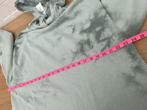 New Topshop Hoody Sweatshirt Green Tie Dye Green Longline Relaxed Fit Medium - Picture 10 of 11