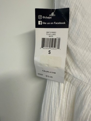 NWT Chaps White Cotton Lined Tiered Maxi Skirt Small MSRP $79 - Picture 6 of 6