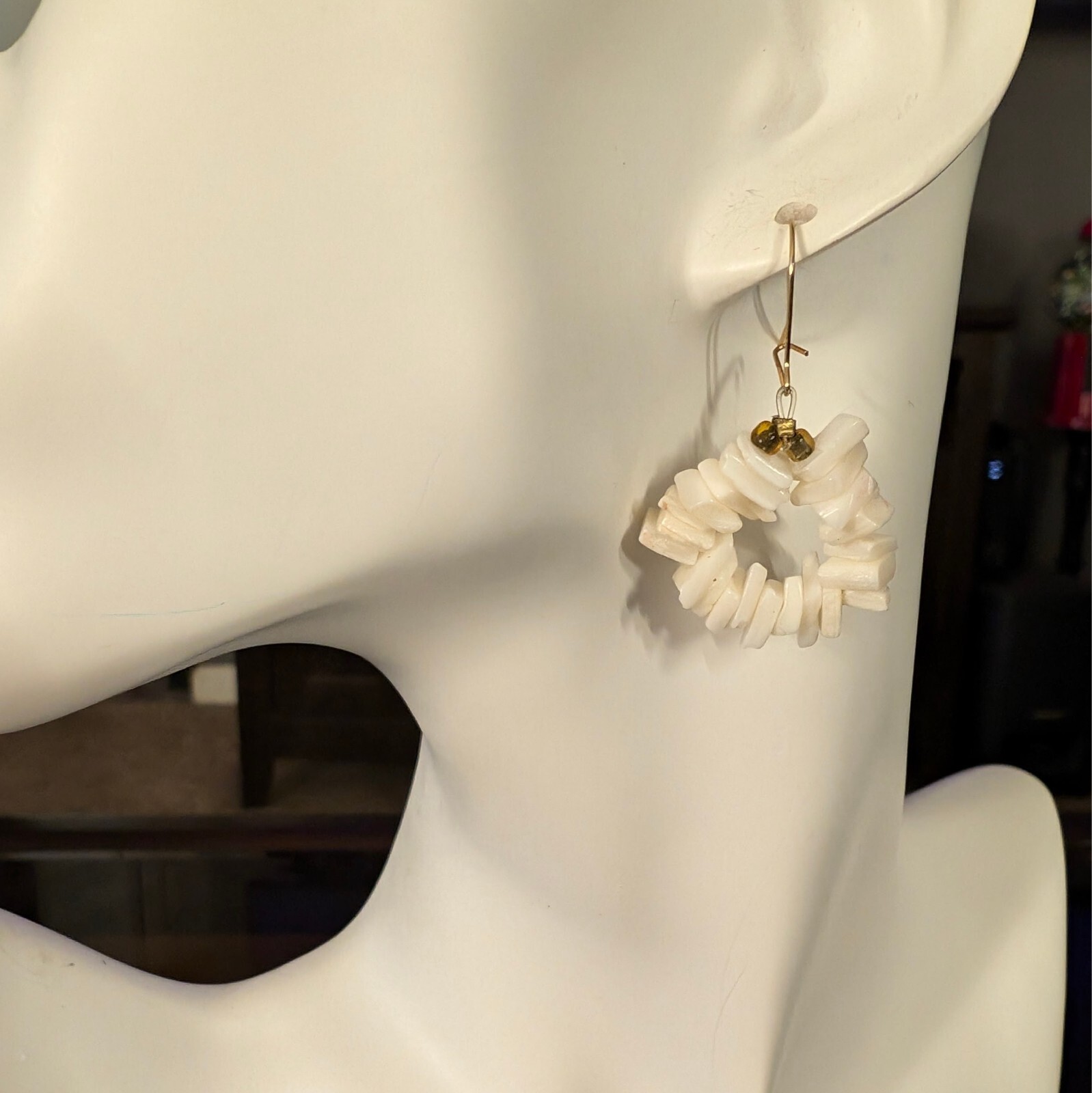 Chipped Puka Shell Earrings - image 3