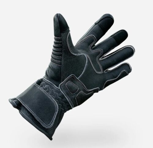 NEW Indie Ridge Gray Leather Motorcycle Gloves size XX Large - Full Gauntlet Bla - Picture 3 of 10