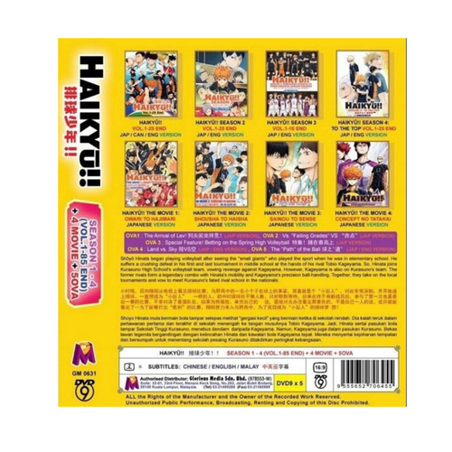 DVD Anime HAIKYU!! Season 1-4 (Vol.1-85END) +4Movie + 5OVAs Eng sub All Region - Picture 3 of 5