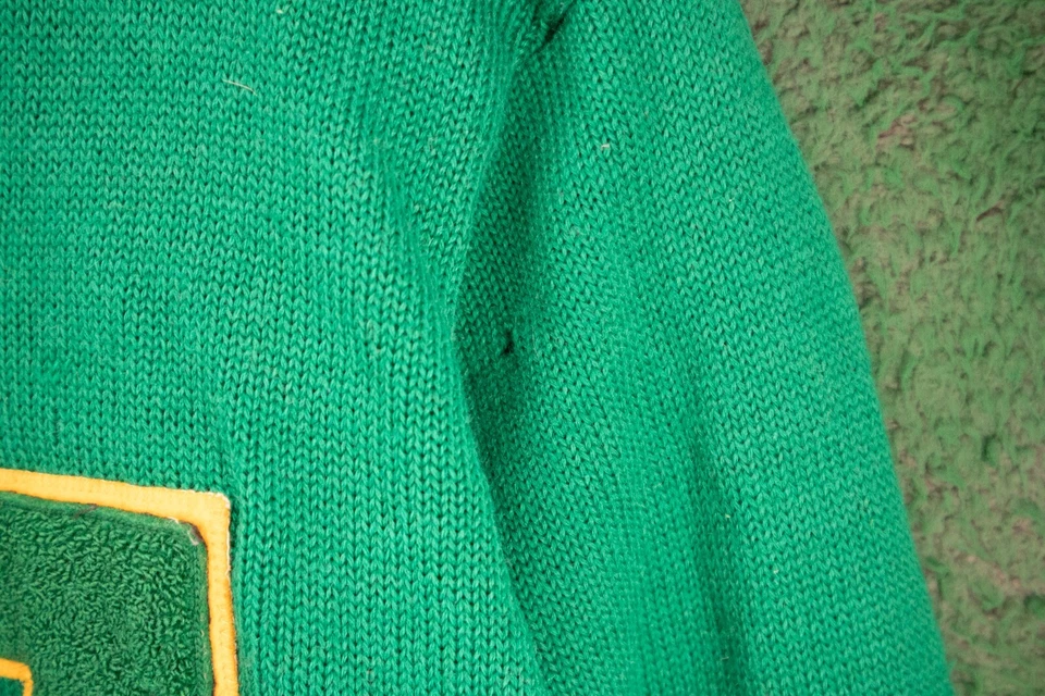 Suéter Vintage Años 60 Para Hombre Talla 40 Verde Varsity Letterman Holloway EE. UU. Foto 4 de 4