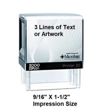 PTR-20 - Self-Inking Stamp-3 Lines - Size 9/16" X 1-1/2"
