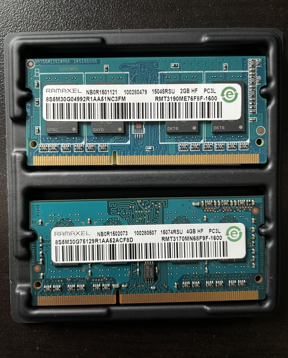 RAMAXEL 6GB (4GB 2GB) DDR3L PC3L 12800 1600Mhz Low Voltage Laptop Ram