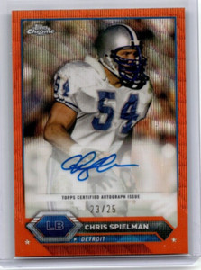 2023 Topps Composite Chrome Chris Spielman Orange Wave Refractor Auto /25