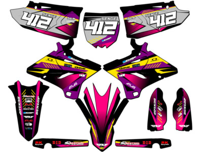 2008-2014 fits POLISPORT RESTYLE YZ 250 2-STROKE SURGE Purple Senge Graphics ...