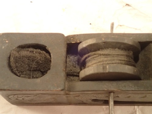 Antique, ''CHINESE FOO DOG LION' Carpenter's 'Sumitsubo' INK POT - 'Chalk Line' - Picture 9 of 11