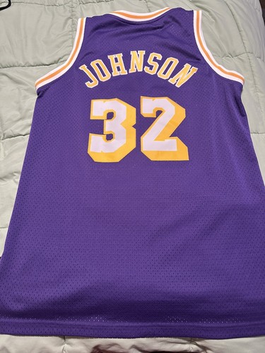 Magic Johnson Reebok Lakers Hardwood Classics Stitched Jersey M Length +2 - Picture 2 of 5