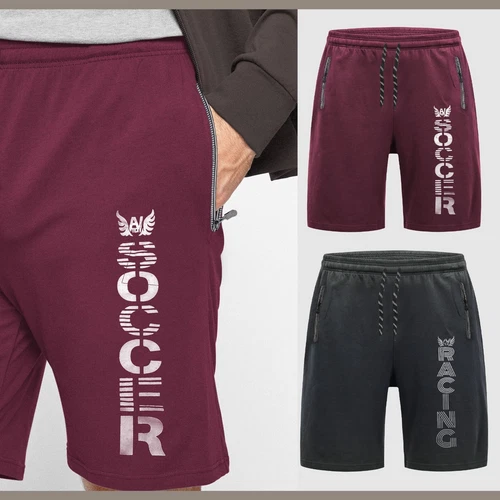 Mens Cotton Shorts Summer Gym Sports Jogging Elasticated Waist Side Pockets