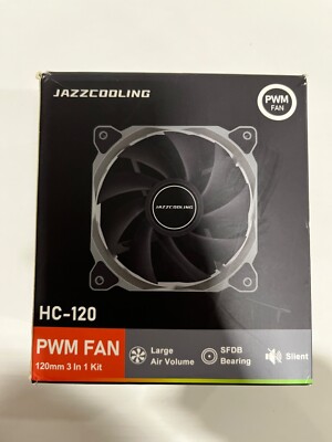 Jazzcooling 120mm PWM 4-Wire 12VDC High Pressure Fan 18.9-73.6 CFM 400-1800RPM