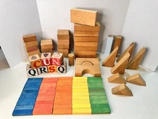 Lot Of Assorted Wooden Building Blocks