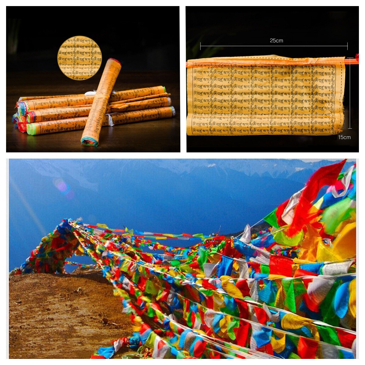 20Pcs Prayer Flags String Tibetan Wind Horses Buddhist Mantra Meditation Outdoor