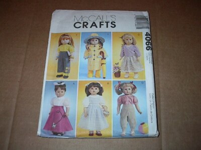 McCall's Craft Pattern 4066  Six Adorable Outfits for 18'' Dolls ~ Uncut