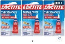 3 pack 0.2oz LOCTITE Nut & Bolt Threadlocker Red 271 Permanent Gel Adhesive 