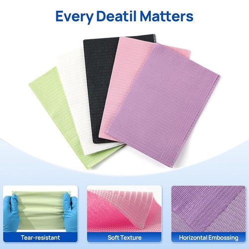500pcs/case JMU Disposable Dental Bibs 3 Ply Medical Tattoo Towels Bibs 13"X18" - Picture 4 of 22
